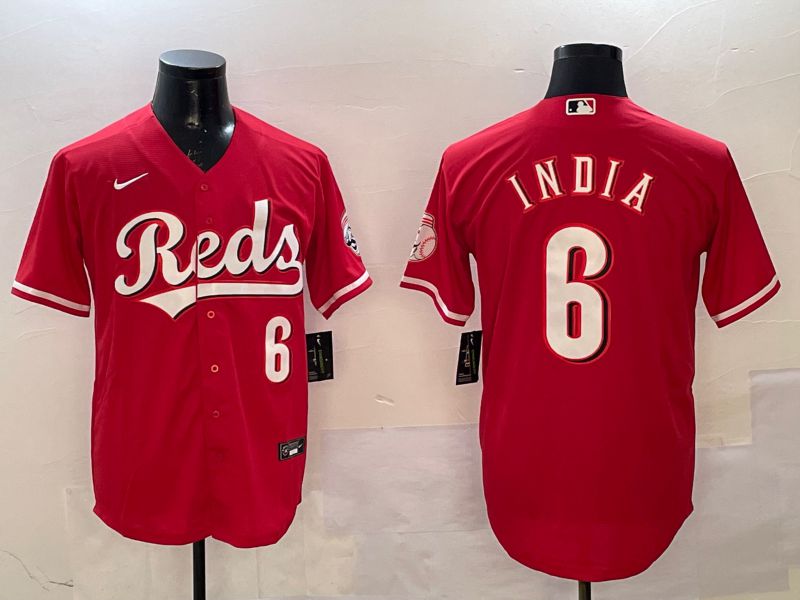 Men Cincinnati Reds #6 India Red Game Nike 2025 MLB Jersey style 1->cincinnati reds->MLB Jersey